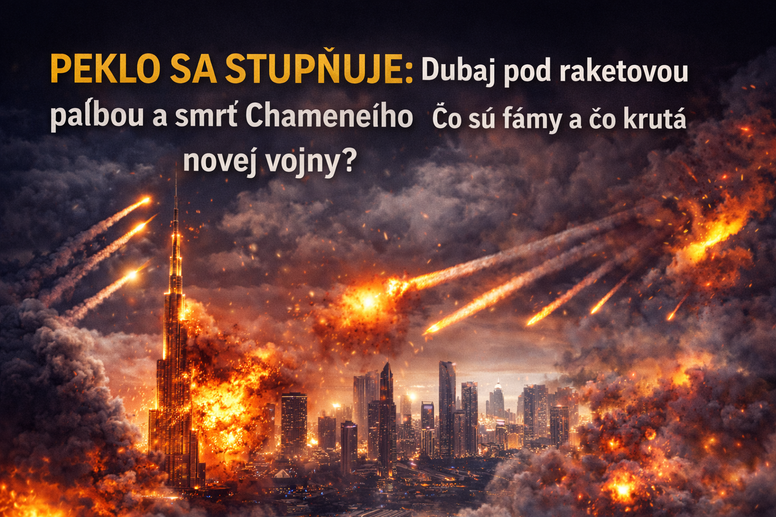 Vojna na Blizkom vychode - Dubaj pod raketovou palbou