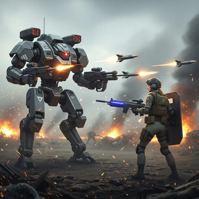 Ilustrácia vojenského výskumu umelej inteligencie a robotiky