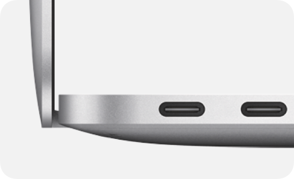 Ilustračný záber hliníkového tela a portov notebooku Apple. Zdroj: Apple Press