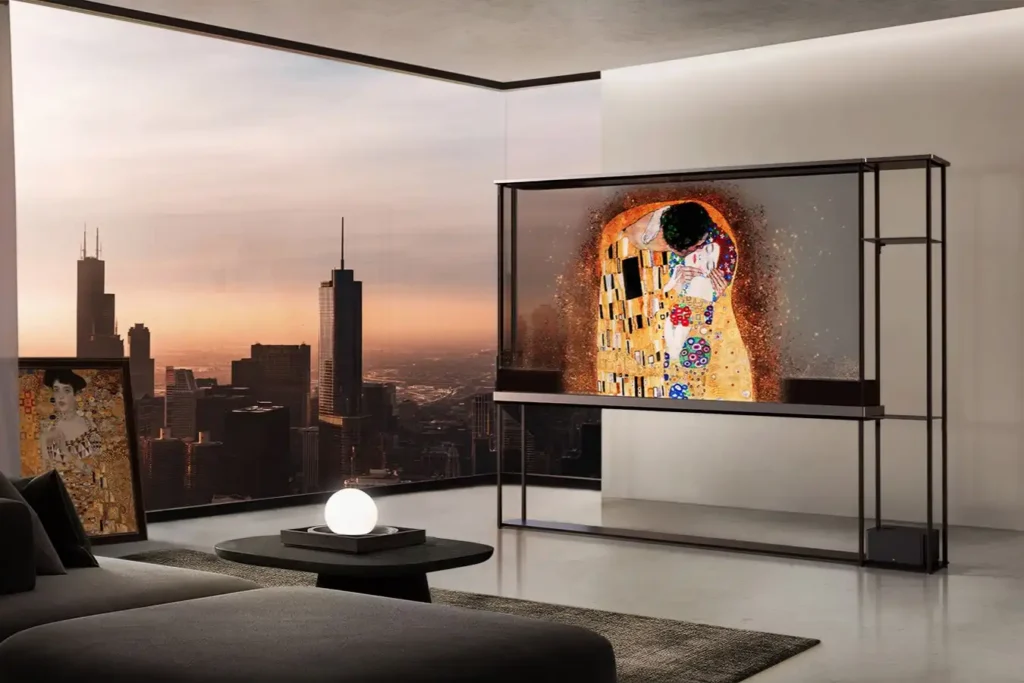LG SIGNATURE OLED T – Prvý bezdrôtový priehľadný televízor na svete
Tento obrázok zachytáva presne ten moment, kedy televízor v obývačke "zmizne" a splynie s prostredím.